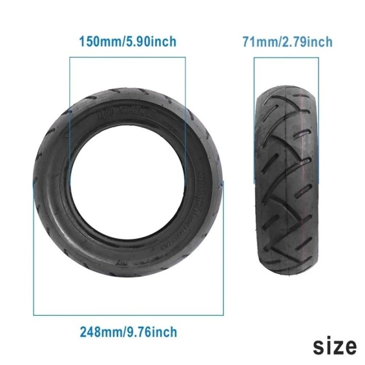 Pneu externo de 10 polegadas 10X3.0 para scooter elétrica, pneu inflável