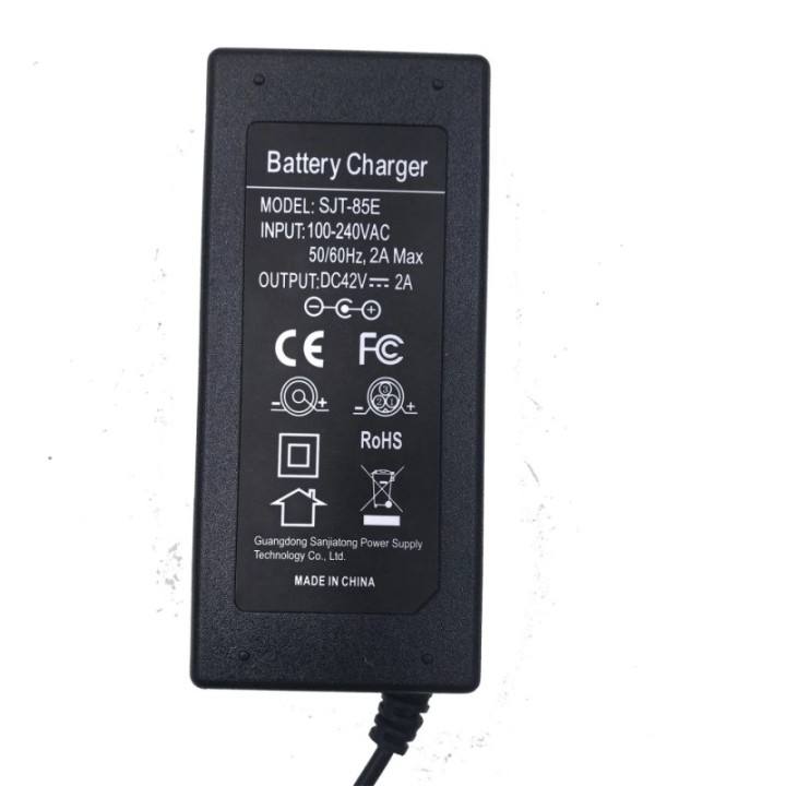 Cargador Li-Poly de iones de litio de 42V 36V 2A para batería serie 10 de 36V