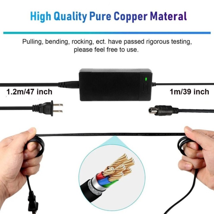 42V 2A Power Charger Adapter Cable for Electric Scooter