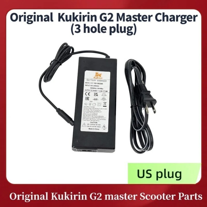 Carregador oficial Kukirin 58,8V 2.0A para scooter elétrica Kukirin G2 Master