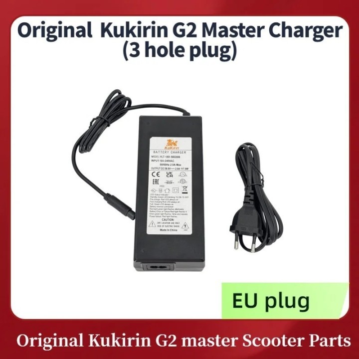 Kukirin Cargador Oficial 58.8V 2.0A para Scooter Eléctrico Kukirin G2 Master