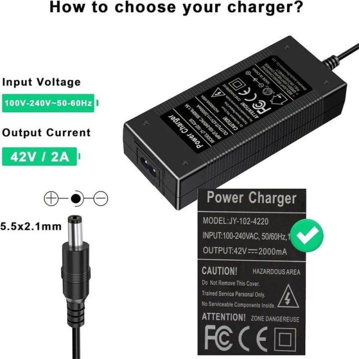 42V 2A Scooter Charger for iSable Wheel S9 Pro S9 Max,iScooter i