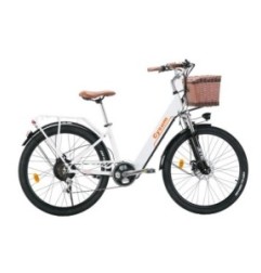 Elektrofahrrad 26" 250W 7S Motor Abnehmbarer Li-Akku mit Tretunterstützung und Gepäckkorb Urban Unisex City Commuter