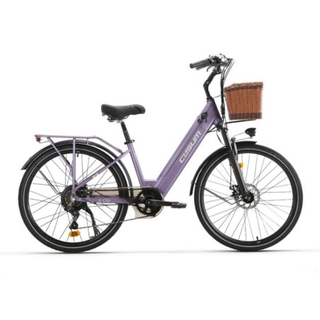Elektrofahrrad 26" 250W 7S Motor Abnehmbarer Li-Akku mit Tretunterstützung und Gepäckkorb Urban Unisex City Commuter