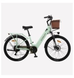 Electric Bike 26" 250W 7S Motor Removable Li-Battery Pedal Assist with Luggage Basket Urban Unisex City Commuter