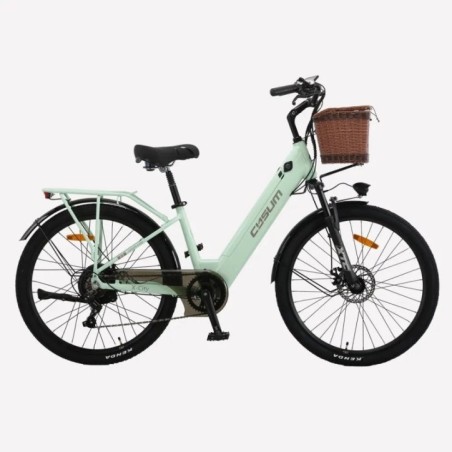 Elektrofahrrad 26" 250W 7S Motor Abnehmbarer Li-Akku mit Tretunterstützung und Gepäckkorb Urban Unisex City Commuter