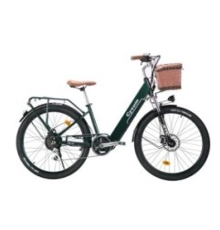 Vélo électrique 26 "250W moteur 7S amovible Li-batterie pédale assistance avec panier porte-bagages urbain unisexe ville banlieu