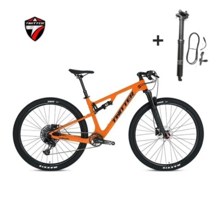 TWITTER OVERLORD M6100-12S Hydraulic Disc Brake AM Full Shock Soft Tail Carbon Fiber Mountain Bike With Seat Tube