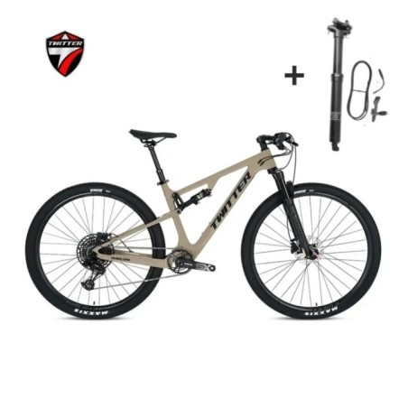 TWITTER OVERLORD M6100-12S Hydraulic Disc Brake AM Full Shock Soft Tail Carbon Fiber Mountain Bike With Seat Tube