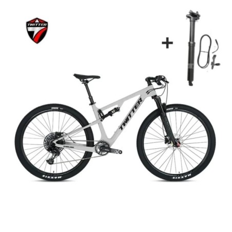 TWITTER OVERLORD M6100-12S Freno a disco idraulico AM Full Shock Coda morbida Mountain bike in fibra di carbonio con tubo sella