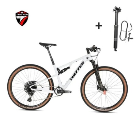 TWITTER OVERLORD M6100-12S Freno a disco idraulico AM Full Shock Coda morbida Mountain bike in fibra di carbonio con tubo sella
