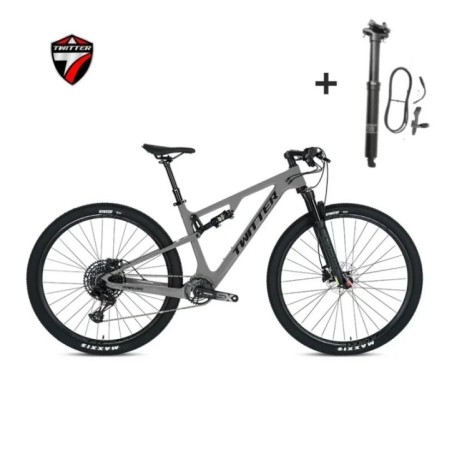 TWITTER OVERLORD M6100-12S Freno a disco idraulico AM Full Shock Coda morbida Mountain bike in fibra di carbonio con tubo sella