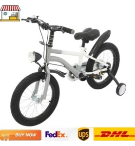 Bicicleta infantil de 16 polegadas com luz frontal, rodinhas |