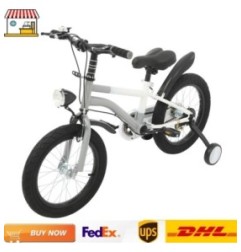 Bicicleta infantil de 16 polegadas com luz frontal, rodinhas |