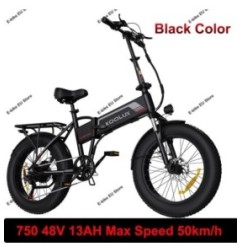 KOOLUX BK10SS Max Speed ​​50km/h Folding Electric Bike 20 Inch 750W 48V 13Ah Removable Battery All Terrain E Fat Bike