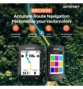 IGPSPORT BSC200S GPS Ruta Navegación Bicicleta Computadora Pantalla Colorida