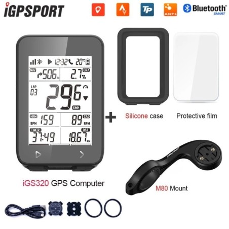 IGPSPORT IGS320 Ciclismo Computadora Inalámbrica IPX7 Bluetooth 5.0 ANT+GPS 72H Batería Duración Velocímetro