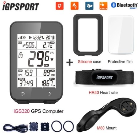 IGPSPORT IGS320 Ciclismo Computadora Inalámbrica IPX7 Bluetooth 5.0 ANT+GPS 72H Batería Duración Velocímetro