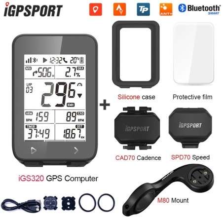 IGPSPORT – compteur de vélo sans fil IGS320, IPX7, Bluetooth 5.0 ANT + GPS, 72H d'autonomie de la batterie, compteur de vitesse,