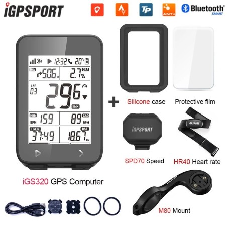 IGPSPORT IGS320 Wireless Cycling Computer IPX7 Bluetooth 5.0 ANT+GPS 72H Battery Life Speedometer