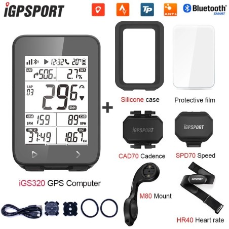 IGPSPORT IGS320 Ciclismo Computadora Inalámbrica IPX7 Bluetooth 5.0 ANT+GPS 72H Batería Duración Velocímetro