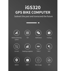 IGPSPORT IGS320 Wireless Cycling Computer IPX7 Bluetooth 5.0 ANT+
