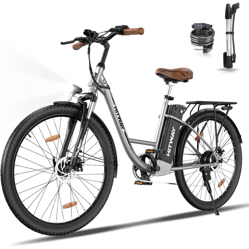 HITWAY Elektrofahrrad für Erwachsene, 28 Zoll Elektro-Citybike, Pendler-E-Bike, abnehmbarer 36V/13Ah Akku