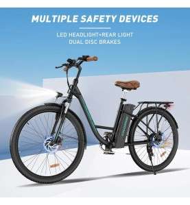 Bicicleta elétrica HITWAY para adultos, bicicleta urbana elétrica de 28 polegadas