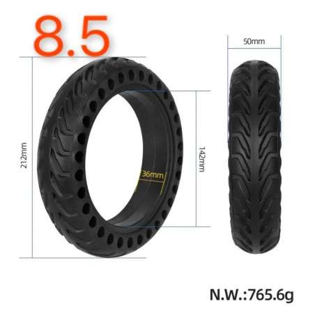 Whenspeed Pneu Sólido de Patinete Elétrico à Prova de Furos 8.5x2.00 - Preto 34mm Universal Dianteiro/Traseiro