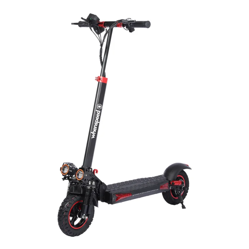 WHENSPEED Thunderbolt 800W Scooter eléctrico - 48V, 16Ah, Velocidad 25 km/h, Alcance 45 km - color, Negro