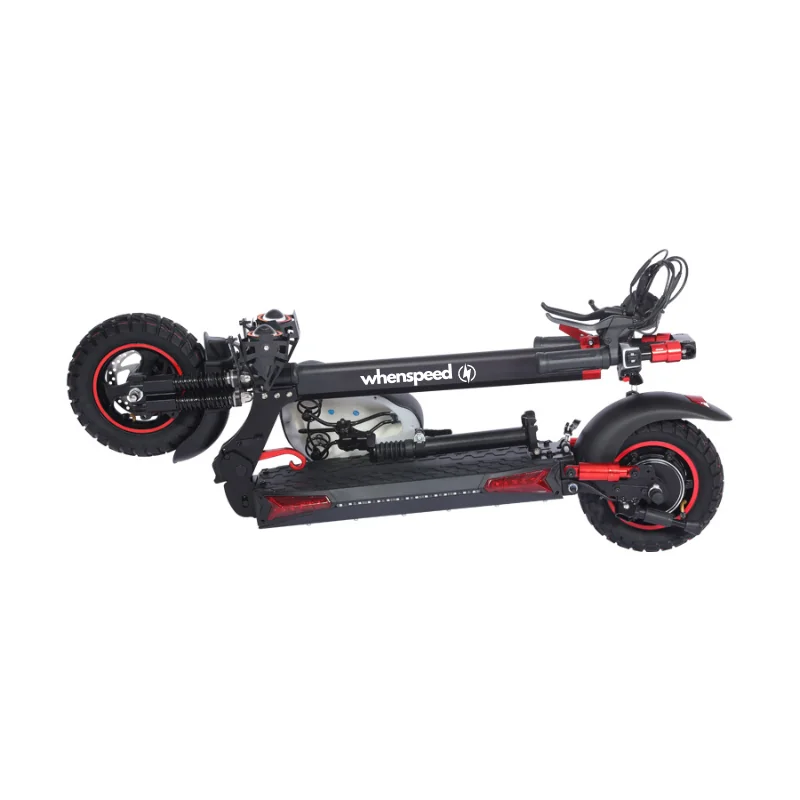 WHENSPEED Thunderbolt 800W Scooter eléctrico - 48V, 16Ah, Velocidad 25 km/h, Alcance 45 km - color, Negro