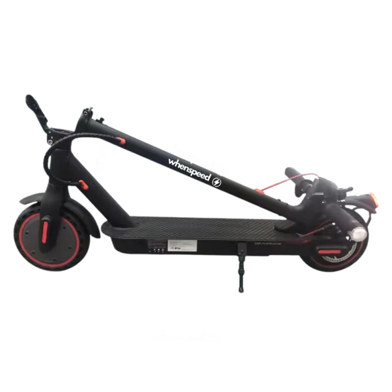 Elektrische scooter WHENSPEED Pulsar 350W - 25 km/u, Actieradius 30 km, Opvouwbaar, Schijfrem, LED-verlichting - Zwart