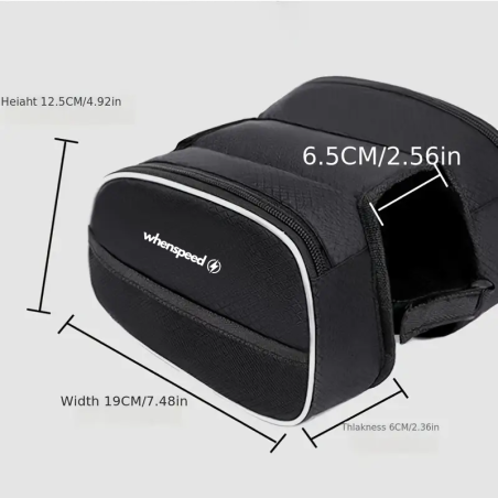 Universal Mountain Bike Bag - Medium Frame and Double-Sided Saddle Bag for Road Bikes (19x12x6 cm)
