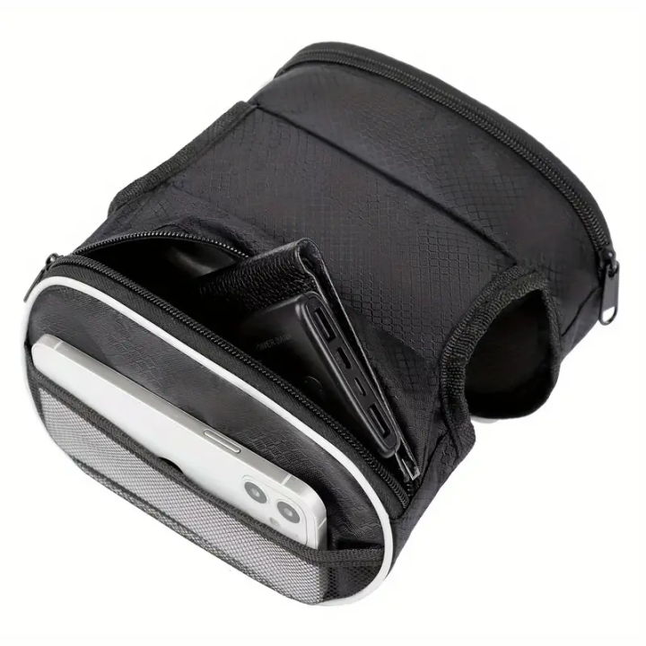 Sac de Vélo de Montagne Universel - Sac de Cadre Moyen et de Selle Double Face pour Vélo de Route (19x12x6 cm)