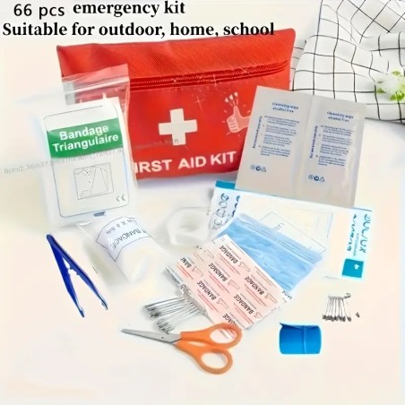 Kit vermelho completo de primeiros socorros para caminhadas + 12 pequenos acessórios gratuitos