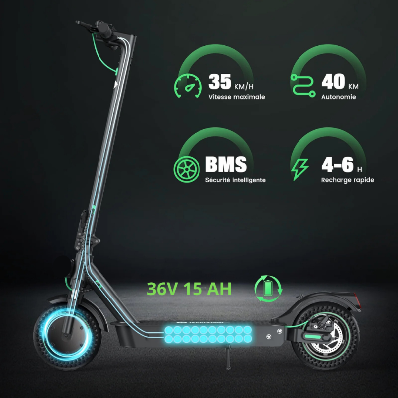 Thunderbolt van Whenspeed - Gemotoriseerde elektrische scooter 500W
