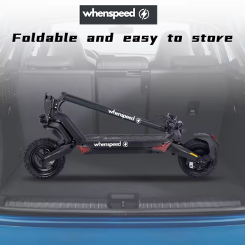 Découvrez la trottinette électrique Whenspeed Infinity, un modèle pliable en alliage d\'aluminium, équipé d\'une roue de 10 p