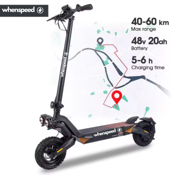 Découvrez la trottinette électrique Whenspeed Infinity, un modèle pliable en alliage d\'aluminium, équipé d\'une roue de 10 p