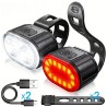 Lampe vélo LED rechargeable USB – Éclairage avant et arrière étanche, 6 modes, feu arrière clignotant, VTT et vélo de route When
