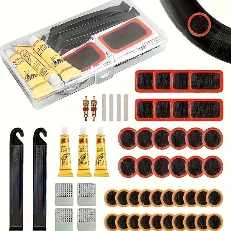 Kit riparazione pneumatici 2 ruote 55 pezzi - Universale