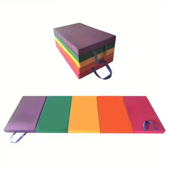 Tapete de ginástica dobrável multicolorido - Antiderrapante