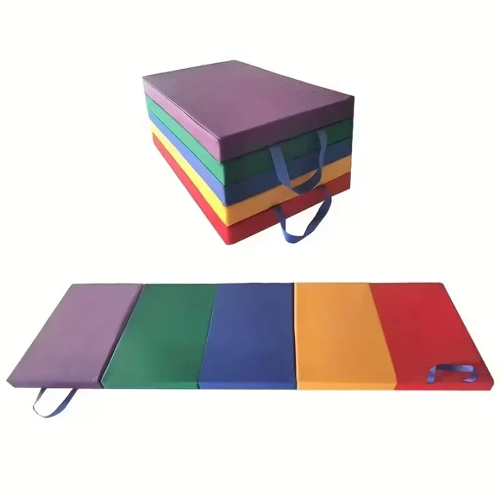 Tapete de ginástica dobrável multicolorido - Antiderrapante