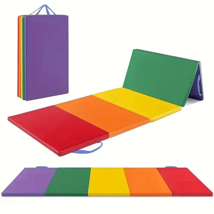 Tapete de ginástica dobrável multicolorido - Antiderrapante